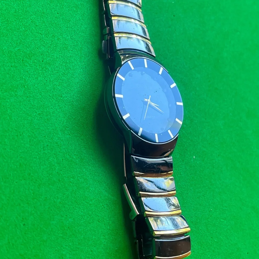 Geneva Hematite Diamond Look Men's Watch